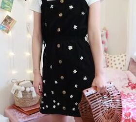 Upstyling a Plain Black Dress With Adorable Embroidered Daisies