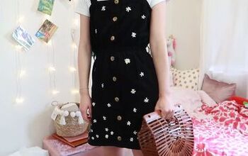 Upstyling a Plain Black Dress With Adorable Embroidered Daisies