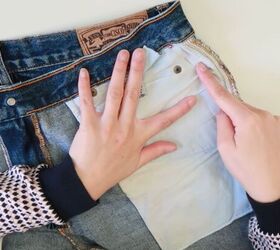how to downsize jeans fix a broken zipper mend your clothes, Sewing the jeans
