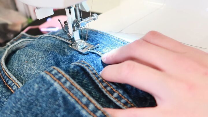 how to downsize jeans fix a broken zipper mend your clothes, Resizing the waist of jeans