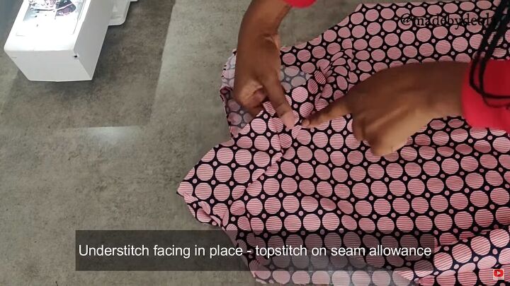how to make a summer dress from scratch in 8 simple steps, Understitching and topstitching