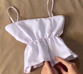 sewing a crop top 2 diy white crop tops to make at home, DIY crop top with an elastic waist