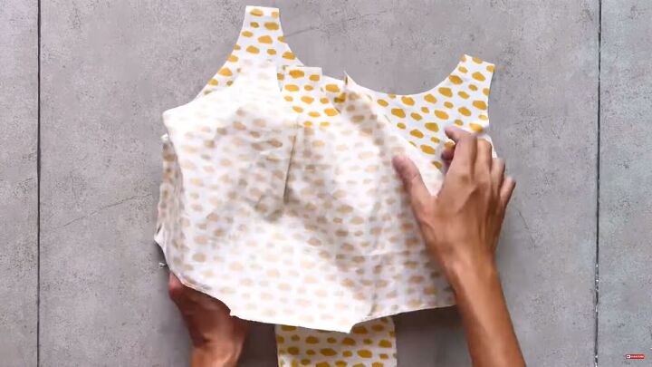 how to sew a super cute summery diy babydoll dress, Inserting the facing into the main bodice