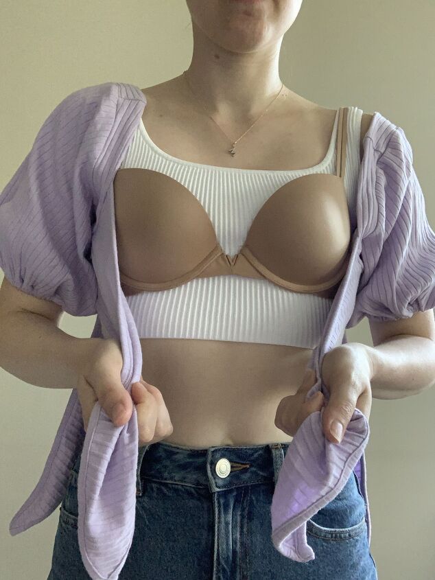 how to hide a bra under tied tops