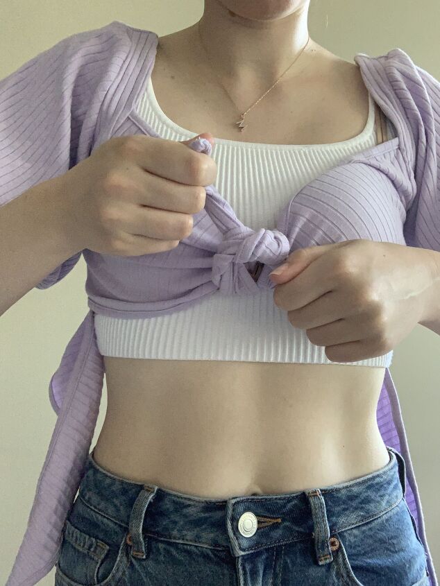 how to hide a bra under tied tops