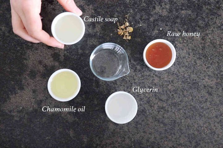 diy castile soap face wash with chamomile, ingredients you need