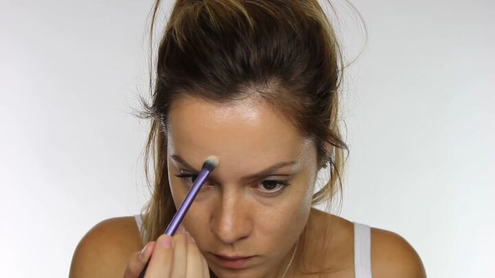 try this soft light summer makeup without foundation, Applying concealer over the tinted moisturizer