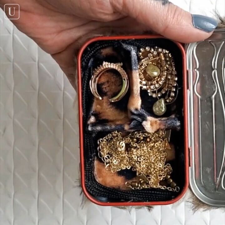 how to make a diy small jewelry box out of an old mint tin, DIY small jewelry box