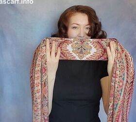 how to style a large silk scarf in 4 different ways, Folding the large silk scarf into a large band