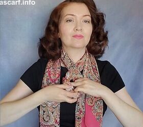 how to style a large silk scarf in 4 different ways, Twisting in the middle