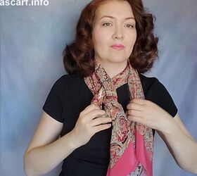 how to style a large silk scarf in 4 different ways, Passing the ends through the loop