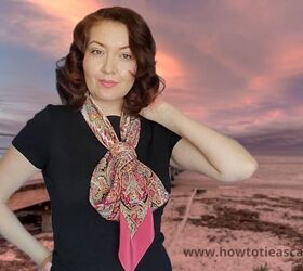 how to style a large silk scarf in 4 different ways, Styling a large silk scarf