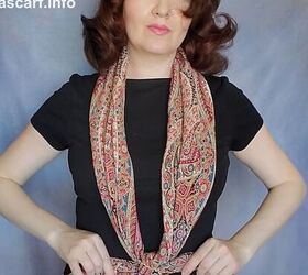 how to style a large silk scarf in 4 different ways, Making a knot