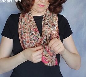 how to style a large silk scarf in 4 different ways, Tying ends in the knot