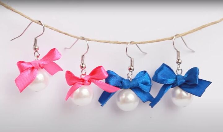 how to make dainty diy pearl bow earrings using a dinner fork, DIY pearl bow earrings