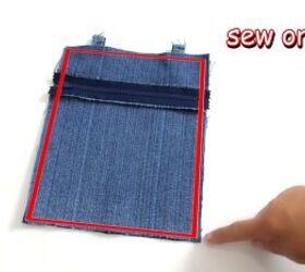 how to make a messenger bag out of an old pair of jeans, Joining the two pieces together