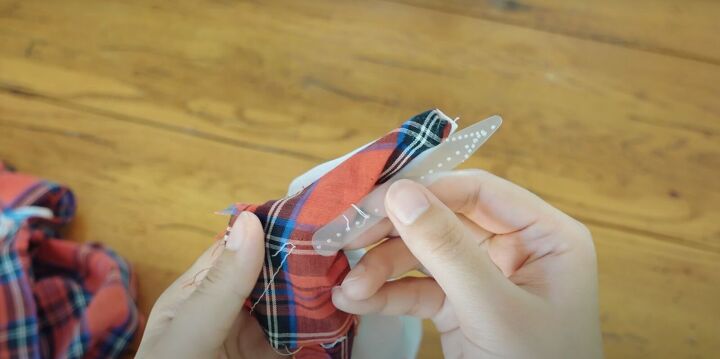 how to upcycle a men s shirt into a feminine top, Removing the collar stays