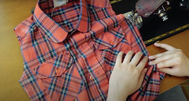 how to upcycle a men s shirt into a feminine top, Sewing the bodice
