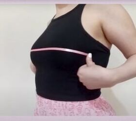 how to make a diy strappy backless top you can tie multiple ways, Measuring the bust