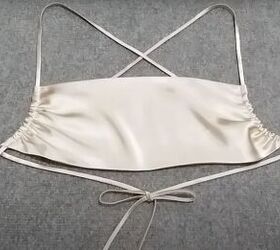 how to make a diy strappy backless top you can tie multiple ways, Gathering the sides for a better fit