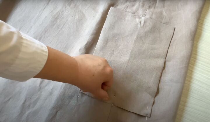 how to sew an a line dress with pockets in a few simple steps, Sewing the pockets