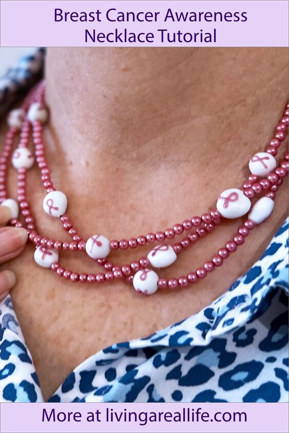 breast cancer awareness necklace diy