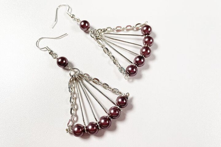 using shape and texture in jewellery design, Pearl Fan Earrings