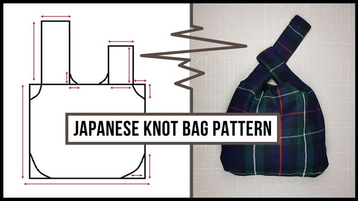 how to draft a japanese knot bag pattern in a few simple steps, Japanese knot bag pattern