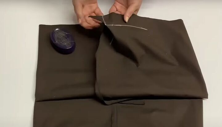 how to sew a long skirt with an elastic waist back slit, Sewing a long skirt