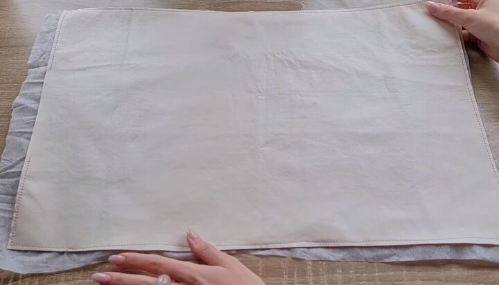 how to make a puffy quilted purse with a cross body strap, Adding interfacing