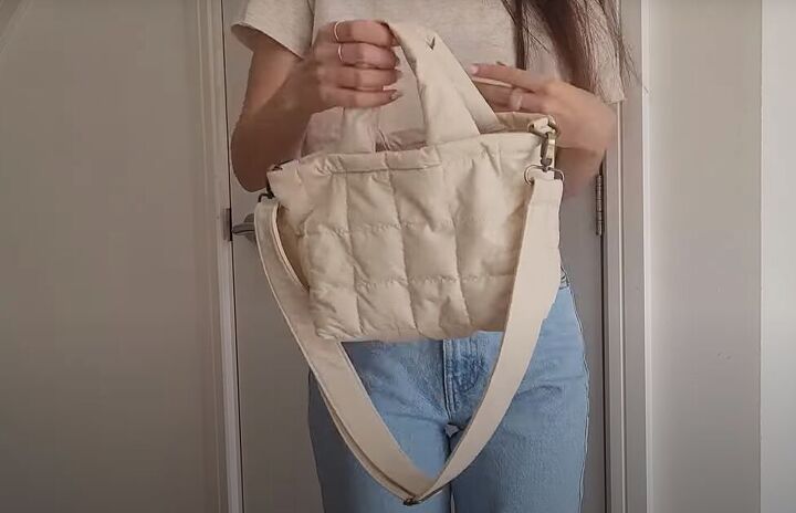 how to make a puffy quilted purse with a cross body strap, How to make a quilted purse