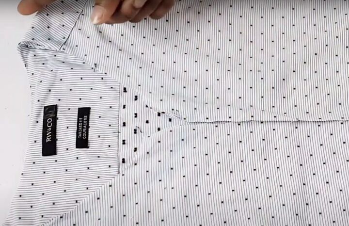 how to turn a men s shirt into a cute top in a few simple steps, Disassembling the shirt