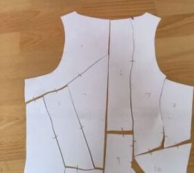 how to make a cute patchwork crop top out of fabric scraps, Paper patchwork pattern pieces