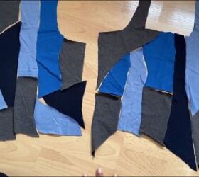 how to make a cute patchwork crop top out of fabric scraps, Pattern pieces ready to be assembled