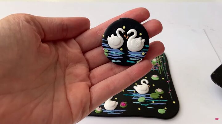 how to make polymer clay earrings inspired by swan lake, Polymer clay earring ideas