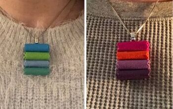 DIY Necklace Pendant Made From Upcycled Fabric Samples