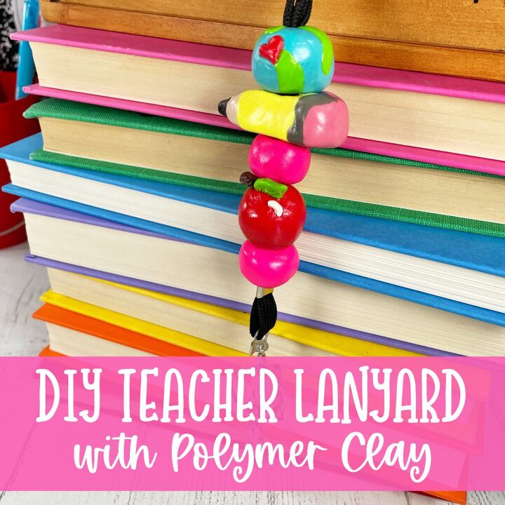 diy teacher lanyard with polymer clay