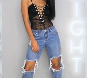 day to night lookbook how to style clothes for the day evening, Wearing a lace up bodysuit with jeans