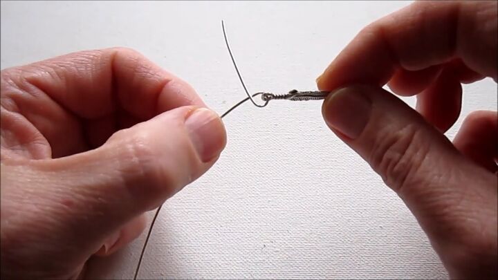 how to make dangle earrings with charms, Adding a charm to the wire