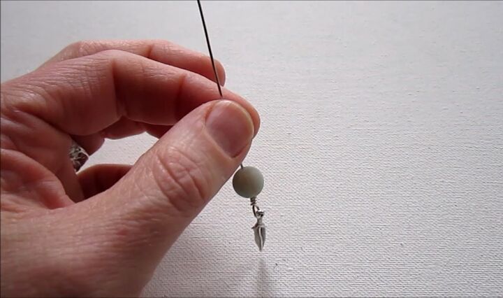 how to make dangle earrings with charms, Adding a bead to the wire