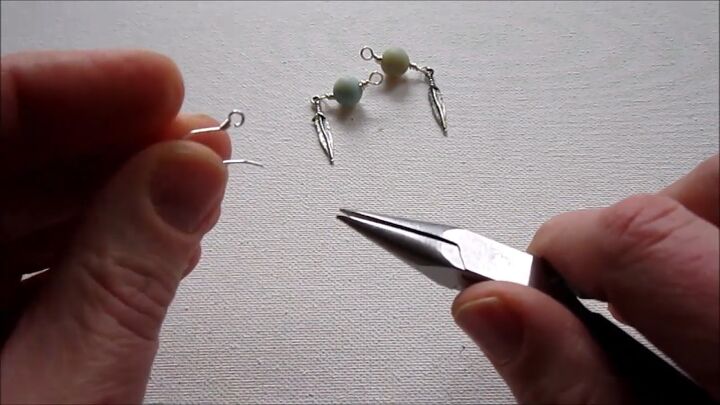 how to make dangle earrings with charms, Adding the earring wires