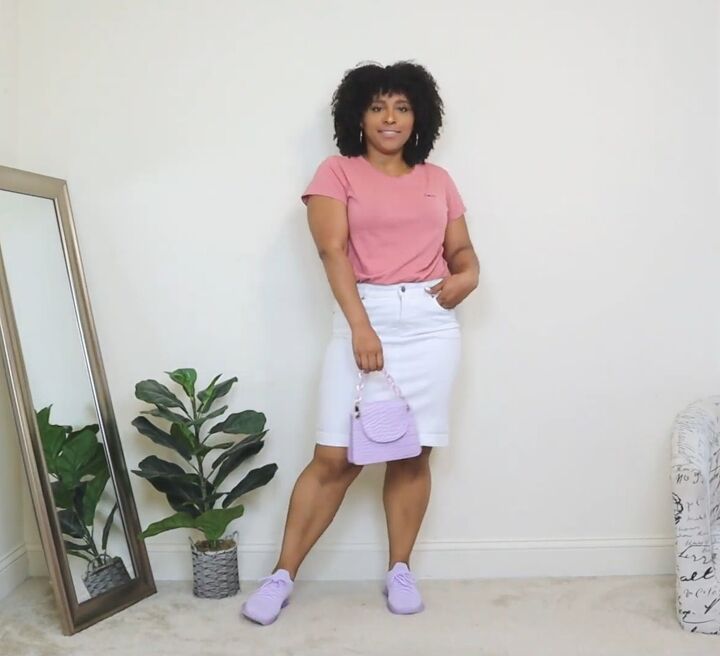 how to wear veri peri 4 purple outfit ideas for the summer, Veri Peri sneakers outfit