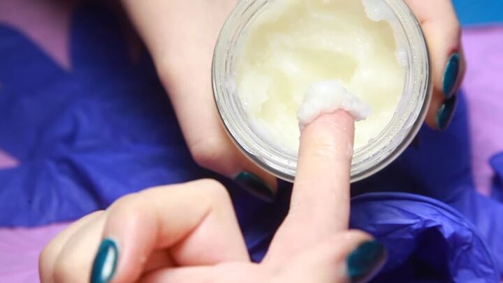 my 6 step hand care routine that actually works, Scooping out coconut oil with finger