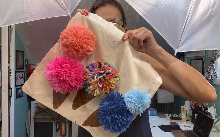 make this cute ice cream decorated tote bag for summer, DIY ice cream decorated tote bag