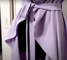 how to make a waterfall jacket for a finishing touch to any outfit, Jacket with tie belt