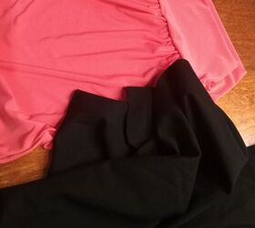 These fabric are both knit but the black fabric is much heavier than the pink The pink has more movement so this is something to keep in mind while selecting fabric