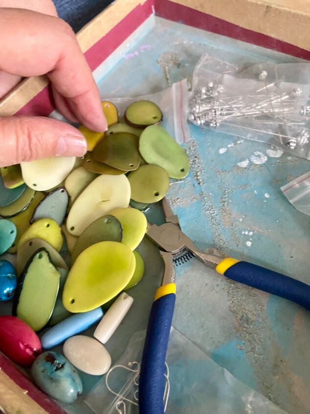 how to create a lovely pair of eco earrings from recycled tagua nuts, Green Tagua nuts