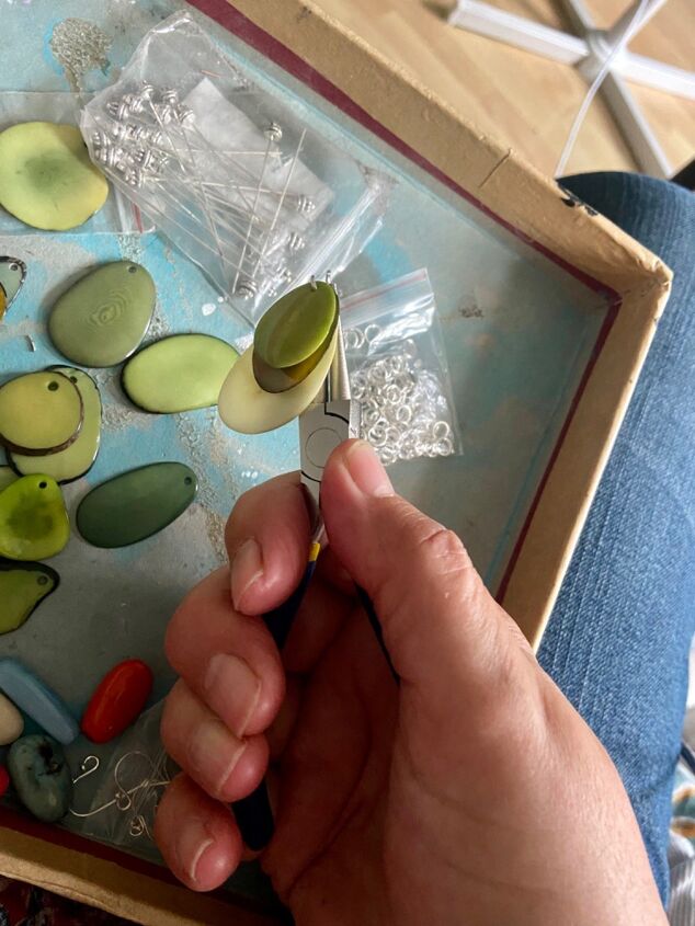 how to create a lovely pair of eco earrings from recycled tagua nuts, Three slices