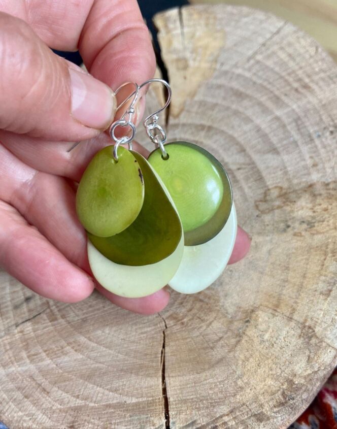 how to create a lovely pair of eco earrings from recycled tagua nuts, Tagua nut earrings