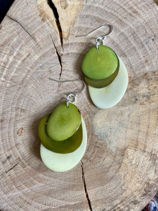 how to create a lovely pair of eco earrings from recycled tagua nuts, Tagua nut Eco jewellery